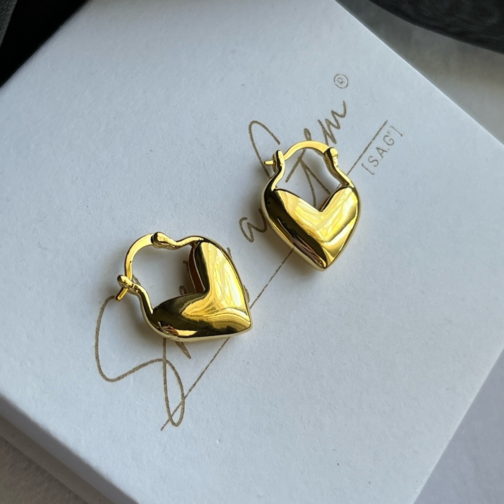 Gold Filled Heart Hoop Earrings